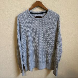 Zanerobe Men’s Gray Cable Knit Crewneck Sweater